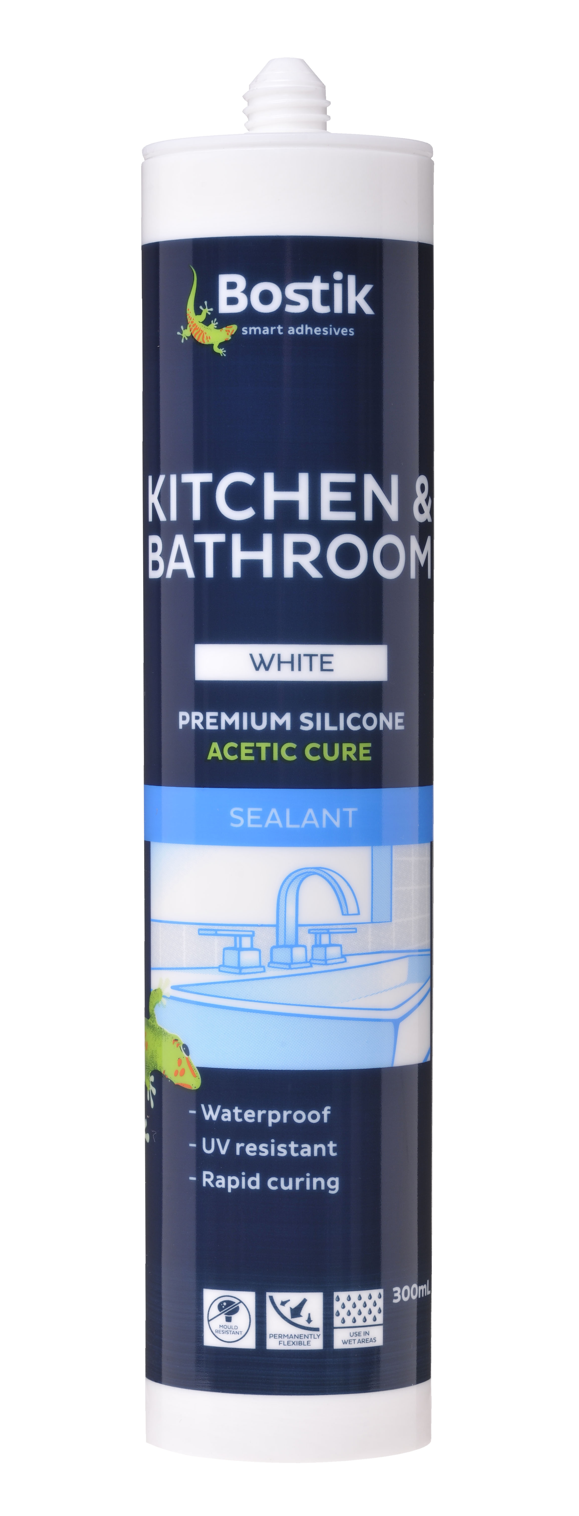 BOSTIK KITCHEN & BATHROOM A/CURE 300ML WHITE
